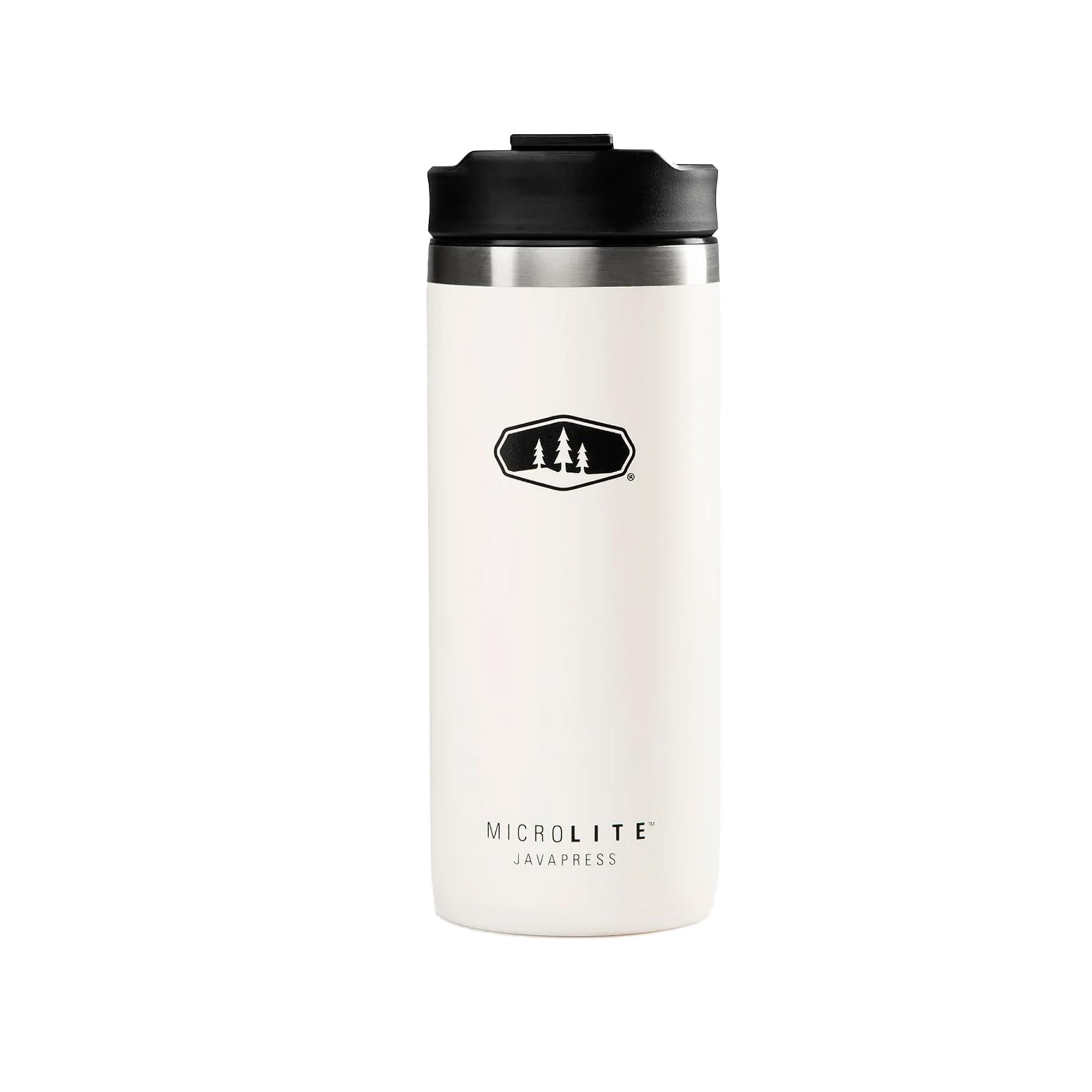 GSI Outdoors Glacier SS Commuter Javapress, thermos à piston, 422 ml, blanc