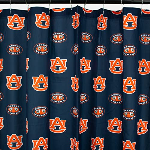 Image of College Covers Everything Comfy Auburn Tigers Bright and Colorful Shower Curtain Cover 70 inch x 72 inch