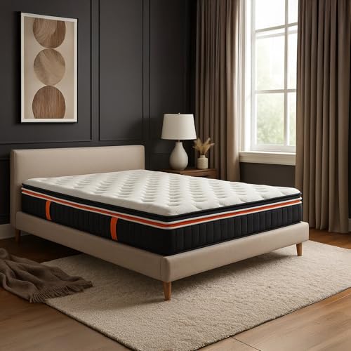 SAMPUR Matelas et Double surmatelas intégrés | Mémoire de Forme | Zones ergonomiques | Indépendance de Couchage (160x200 cm)