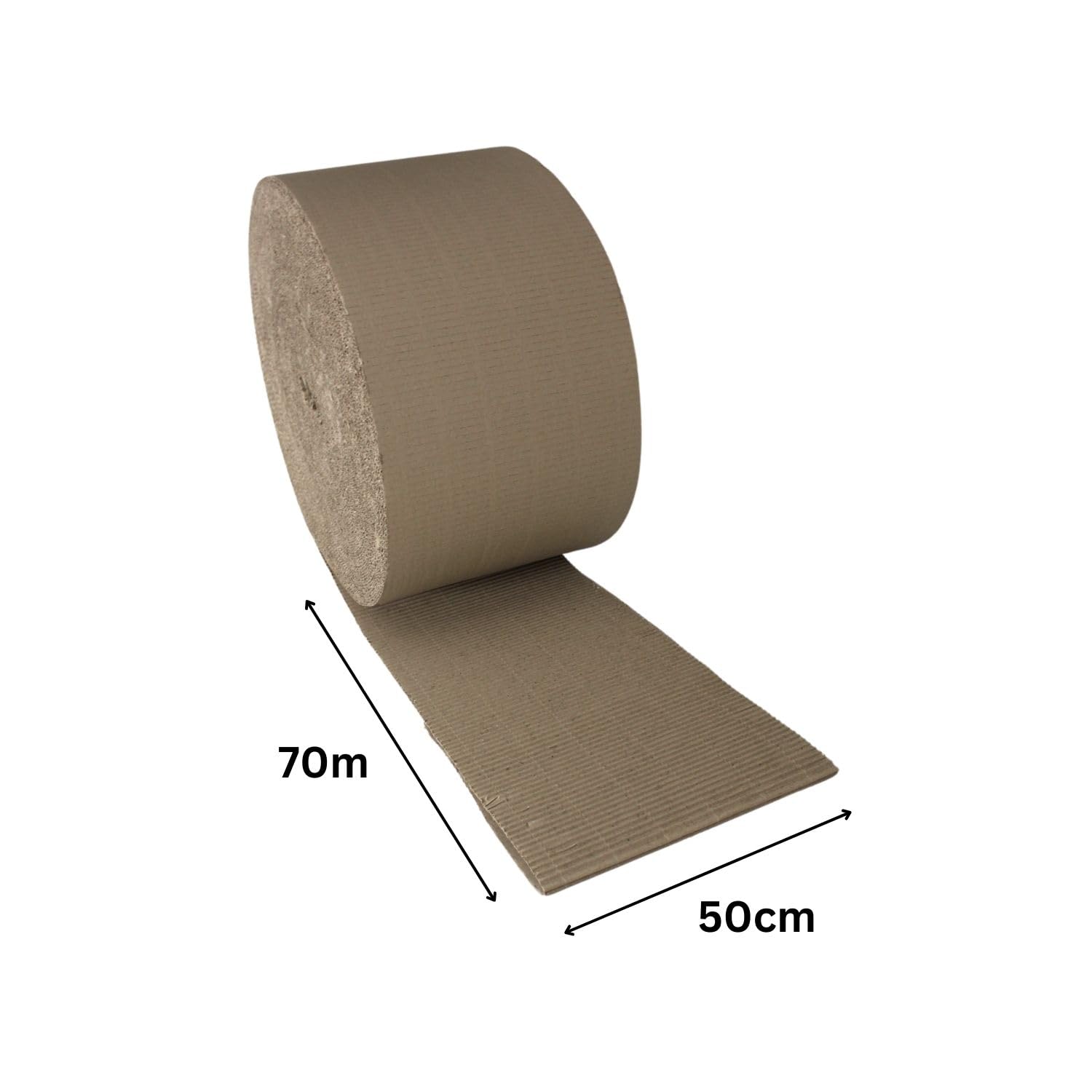 dimapax Rollenwellpappe Wellpappenrolle 30 cm | 50cm x 70 m C-Welle Wellpappe,Füllmaterial Wellpappe auf Rolle aus C-Welle Verpackungsmaterial Wellpappenrolle Polstermaterial (2, 50cm x 70m)