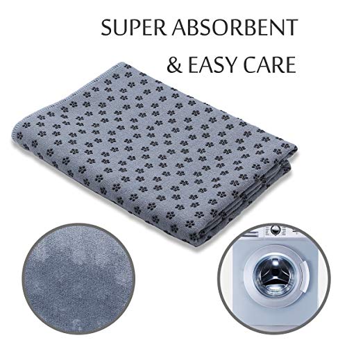 Eunzel Yoga Towel,Hot Yoga Mat Towel - Sweat Absorbent Non-Slip For Hot Yoga, Pilates And Workout 24" X72(Grip Dots,Gray) #TOP2