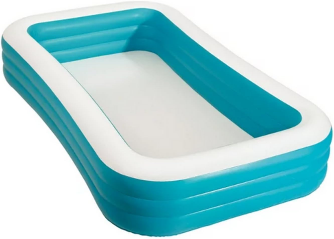 Generic SummerBlock Inflatable Family Swimming Pool, Rectangular (Blue White)