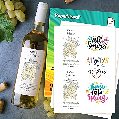 Image of Premium Printable Vinyl Sticker Paper for Inkjet and Laser Printer - 30 White Matte Sticker Paper Waterproof - Excellent Adhesion Paper 8.5 x 11, Fast Dry, Holds Ink Well, Great for Cutting Machines