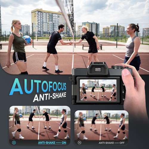 NBD 5K 64MP Digital Camera, Wi-Fi & App Control, 16X Zoom, Autofocus, Anti-Shake, 180° Flip Screen, Macro & Wide-Angle Lenses, Includes 64GB TF Card & 2 Batteries(Black) - Image 5