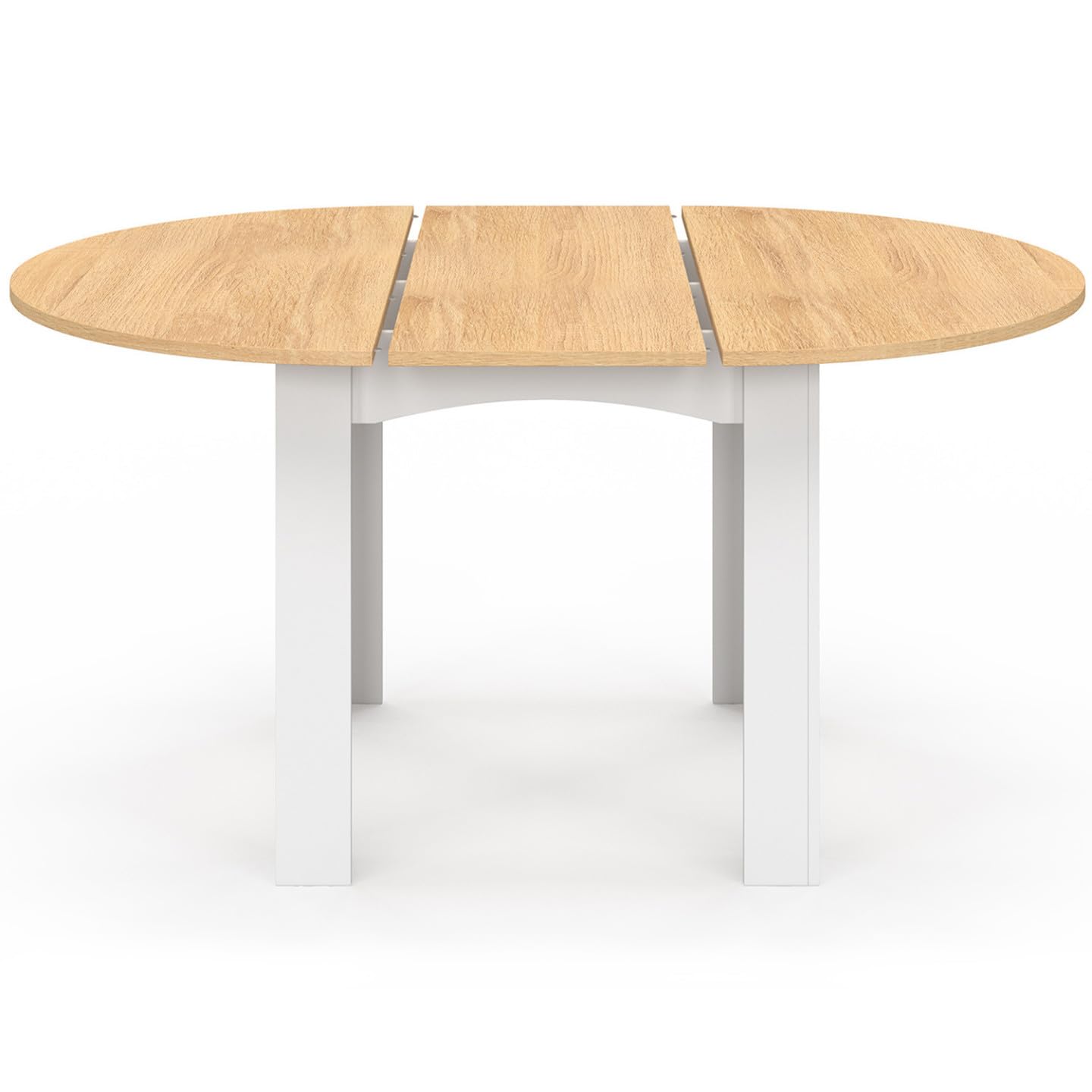 IDMarket - DONA tavolo da pranzo rotondo allungabile 4-8 persone piano faggio bianco 110-150 cm
