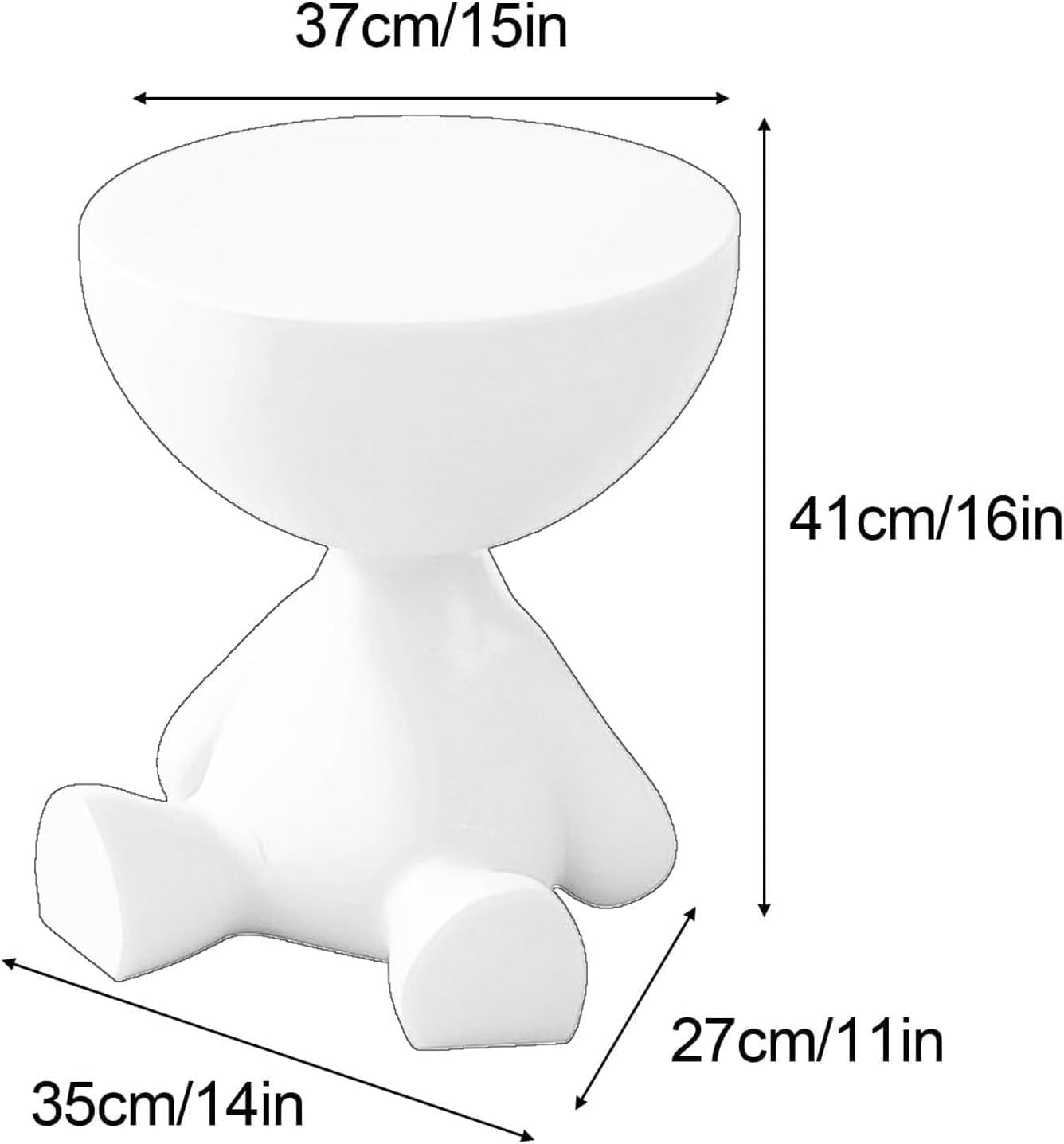 Circle Side Table, Round Modern End Table, Waterproof & Durable, Small Coffee Table for Living Room, Bedroom, Bedside, Versatile Accent Table - Transparent Black