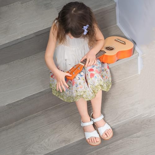 Image of Felix & Flora Toddler Girl Sandals -Flower Girl Dress Shoes Open Toe Little Kid Flats
