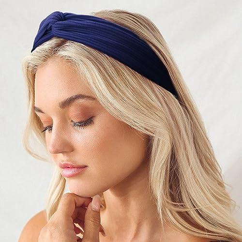 Image of DRESHOW 8 Pack Headbands for Women Yoga Knotted Headbands Elastic Criss Cross Hair Accessories Sports Head Wrap Non Slip
