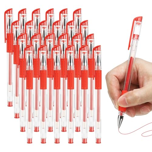 Bolígrafos Gel PATIKIL 0.5mm Tinta Roja Pack 24