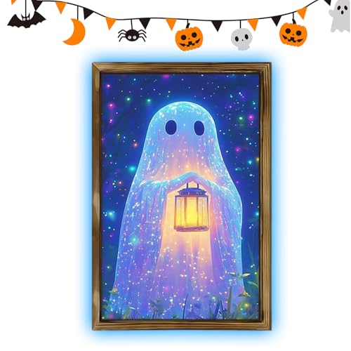 Póster de casa encantada y cuadro de fantasma enmarcado de gran formato