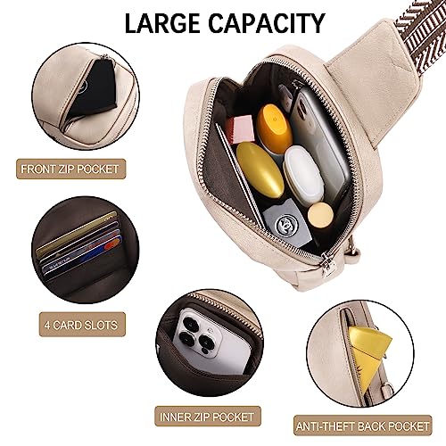 CLUCI Small Sling Bag for Women Vegan Leather Crossbody Chest Bags Trendy, Women's Fanny Pack4