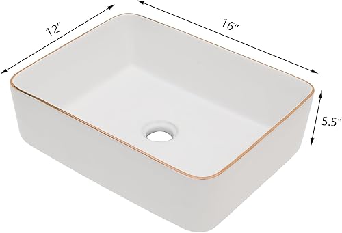 Miniatura 48 de Fregadero montado en la pared de 13 x 11 pulgadas, fregadero de pared rectangular de porcelana blanca de cerámica, lavabo artístico, orificio
