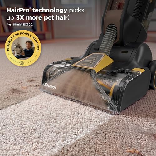 Image of Shark CarpetForce Ultra Upright Carpet Cleaner with HairPro, PowerFins Brushroll, Two Cleaning Modes, Deep Clean Ultra Solution, Powerful Stain and Odor Removal, Copper, EX551