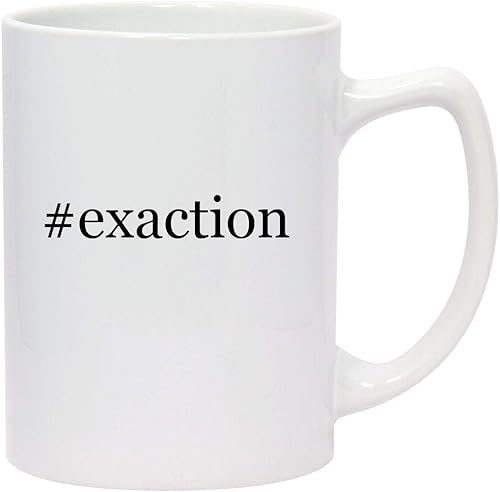 Molandra Products #exaction - 14oz Hashtag White Ceramic Statesman Coffee Mug