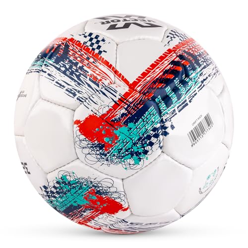 Image of Vector X Drift KICK 32 Panels Hand Stitched Football|Rubberized Outer Core with Glossy Finish Training Ball|Match|Sports|Playing|Practice for Adult, Men & Boys Size 5 (White)
