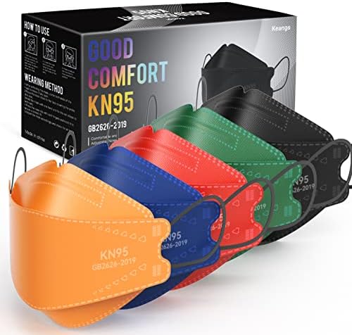 Keangs KN95 Face Masks 50 Pack, Breathable Protective Disposable Mask for Adults And Teens, Multicolor