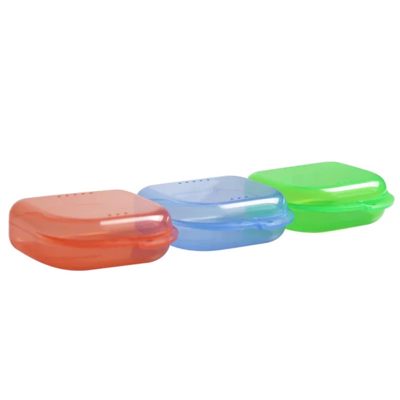 BoîTe à ProthèSes Dentaires Boîte de rangement de prothèse dentaire, conteneur de protection buccale en plastique, fournitures d'hygiène buccale, étui for appareils dentaires 4 pièces(Red)