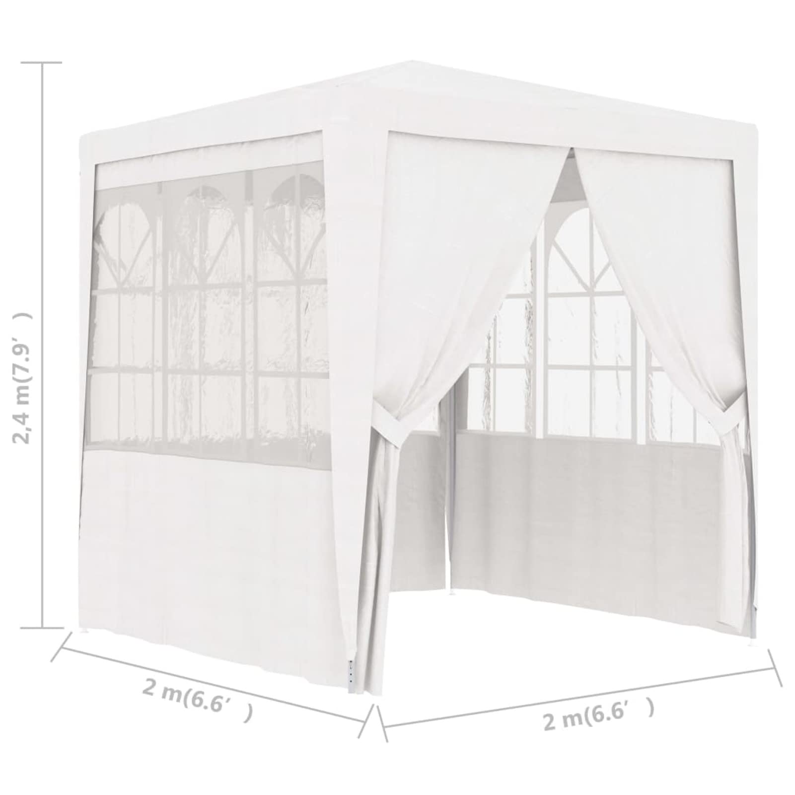 Homgoday Casa Mobilia Gazebo Professionale con Pareti 2x2 m Bianco 90 g/m², Gazebo da Giardino, Gazebo Ombrellone da Giardino Spiaggia Pesca Esterno Antivento per Arredo Giardino Terrazzo Ambienti