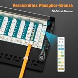 iwillink Panel krosowy Cat7 12 portów - 0,5HE - montaż ścienny/pulpit - gniazda RJ45 - panel rozdzielający LSA - 10 Gbps Gigabit - 600 MHz - STP Shielded - czarny