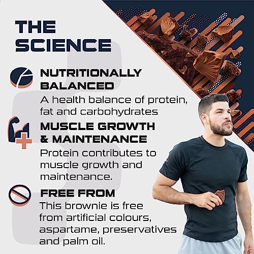 SCI-MX High Protein Chocolate Chip Brownie Box - 20g protein, 0.5g sugar + 246 calories per brownie - Pack of 12 x 65 g - Low Sugar - Pre / Post Workout Snack - No Palm Oil - Suitable for Vegetarians - Image 4