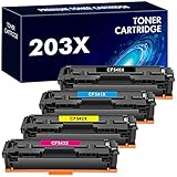 Packungsinhalt für m281fdw Toner: 1 Schwarz CF540X ,1 Cyan CF541X,1 Gelb CF542X, 1 Magenta CF543X，für 203A 203X Toner
