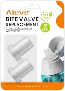 Aieve Water Bottle Mouthpiece Replacement for Brita Water Bottle, 2 Pack Silicone Bite Valve Replacement Parts for Brita Water Filter