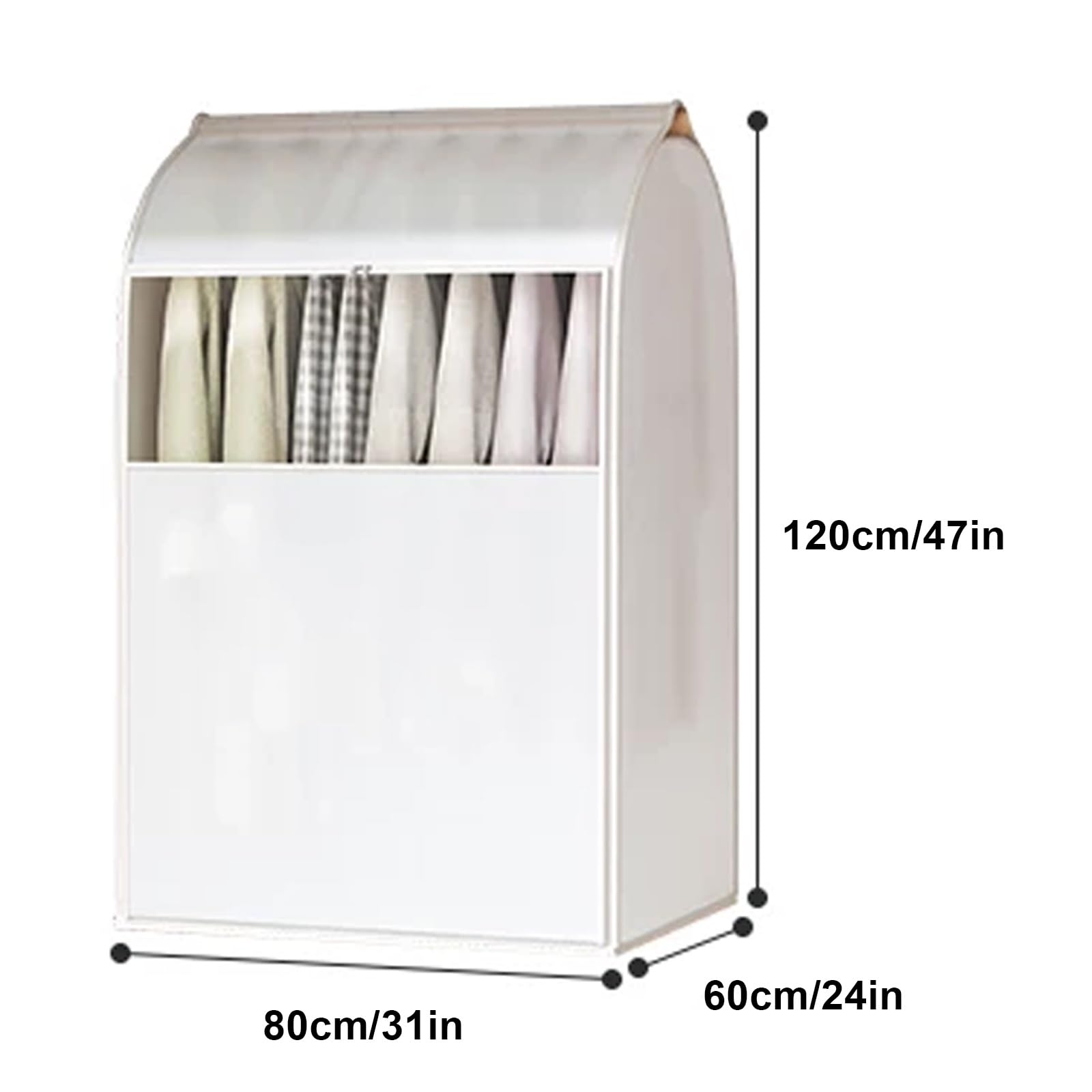 Fundas Ropa, Funda Ropa Armario de PEVA con Ventana Transparente y Cremallera, para Guardar Chaquetas y Cazadoras(80 * 60 * 120cm/31 * 24 * 47in)