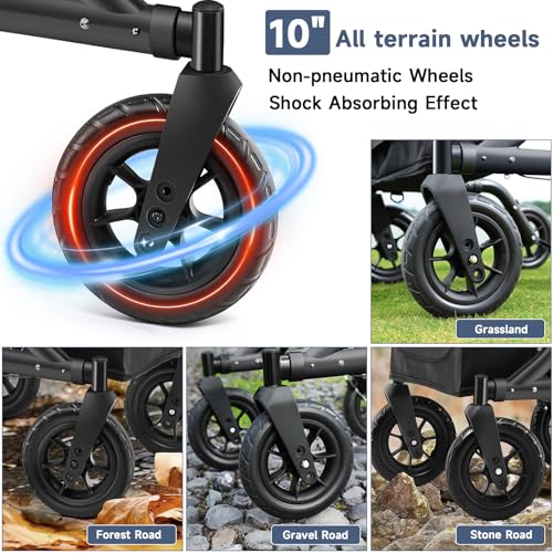 Image of MAXWALK Foldable Rollator Walker for Seniors with Seat, 10 inch All Terrain