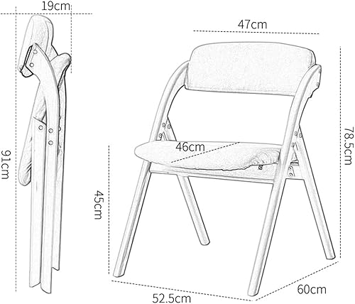 Miniatura 7 de Sillas plegables Muebles Silla de restaurante de madera Silla de escritorio para computadora para el hogar, silla de café, silla de salón fuerte de
