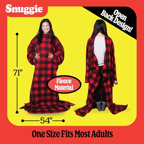 Image of Snuggie The Original Wearable Blanket With Sleeves & Pockets | Cozy Oversized Throw for Adult Men & Women | One Size, 71x54