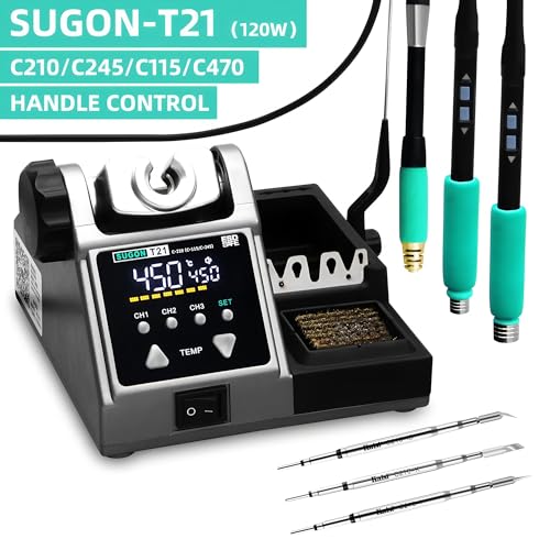 Image of SUGON T21 Soldering Station Compatible Original Soldering Iron Tip 210 /245 /115 Handle Control Temperature Welding Rework Station(T21-115+3Tips)