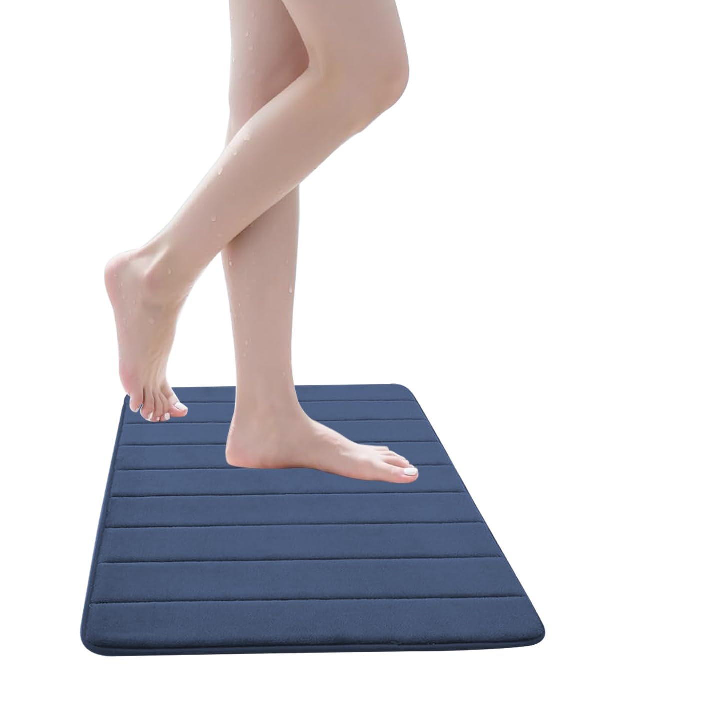 Tapis de bain bleu marine 100x200 cm pour éviter les glissades sur sol humide