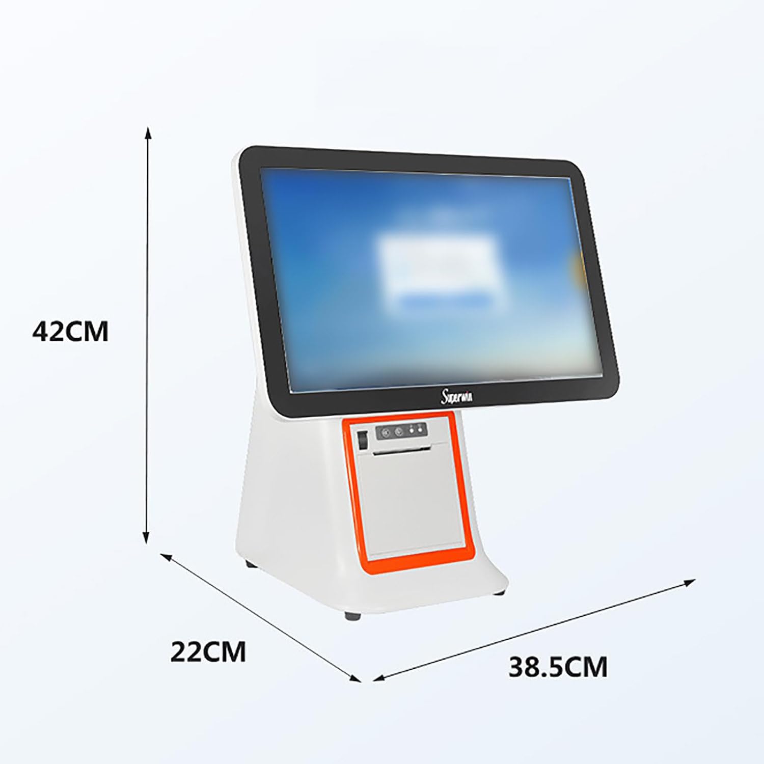 Caisse enregistreuse tactile, caisse enregistreuse intelligente tout-en-un, double écran tactile 15,6 pouces, pour les systèmes de point de vente pour les commerces de détail,B