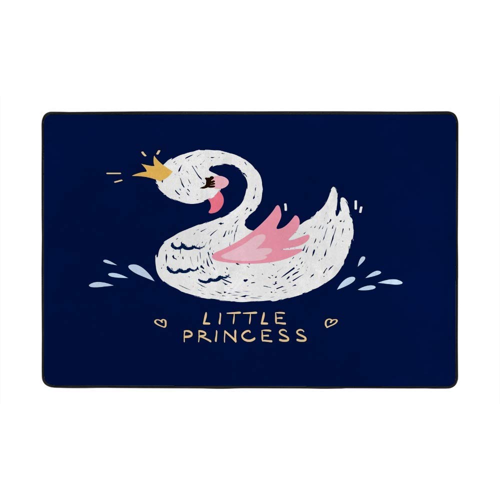 Tapis de sol antidérapant et lavable grand format motif cygne