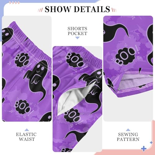 ZZXXB Devil Boo Boys Long Pants Soft Trousers Elastic Waist Kids Lounge Bottoms with Pockets S-XL4