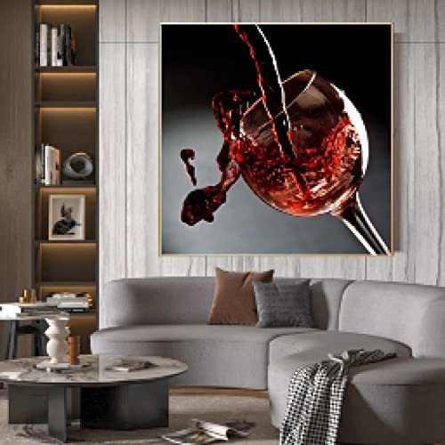 Peinture vin rouge nordique affiche moderne de haute qualité pour salon et bar 20x20cm