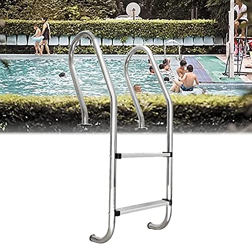Escalera para piscina de 2 peldaños antideslizante en acero inoxidable miniatura 1