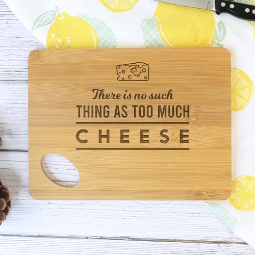 eBuyGB Small Personalised Wooden Cheese Board, There is No Such Thing As Too Much Cheese, Funny Cheese Gift, Serving Cutting Board, Cheese Lover Gifts for Him Her - Cosy Home Interiors eBuyGB Small Personalised Wooden Cheese Board, There is No Such Thing As Too Much Cheese, Funny Cheese Gift, Serving Cutting Board, Cheese Lover Gifts for Him Her - Image 2