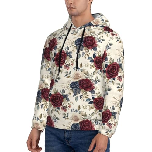 Hoodies For Men - Colorful Rose Print Long Sleeve Casual Men'S Hoodies & Sweatshirts Pullover With Pocket3