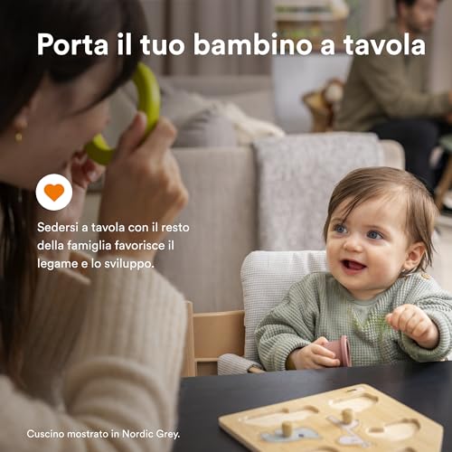 Seggiolone Stokke Tripp Trapp (White) Con Cuscino Ocs (Star Silver) - Include Sedia Tripp Trapp, Baby Set 2 Per Bambini Da 6 A 36 Mesi E Cuscino - Regolabile, Ergonomico E Facile Da Pulire - 3