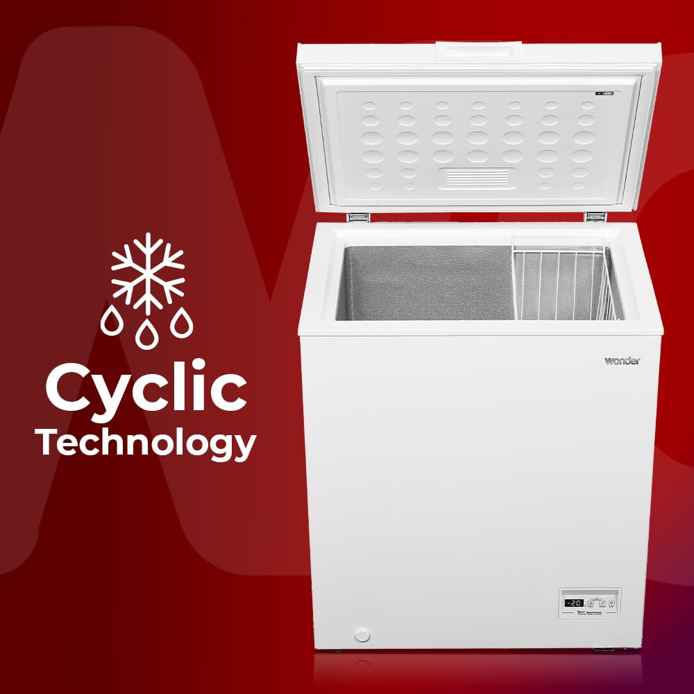 Wonder Congelador Horizontal Blanco WCH1501EDC. Capacidad 142 Litros, Dual Cooling, 1 Cesta, Bajo Nivel Sonoro, Eficiencia Energética Clase E