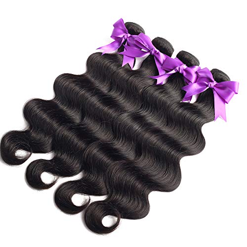 Beaudiva Hair Brazilian Body Wave Hair 4 Bundles 100% Unprocessed Brazilian Human Hair (22 24 26 28inch, 4 Bundles)