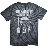 Gotham Survival Tools Tie Dye Adult Unisex T-Shirt (XL) Black Monochrome