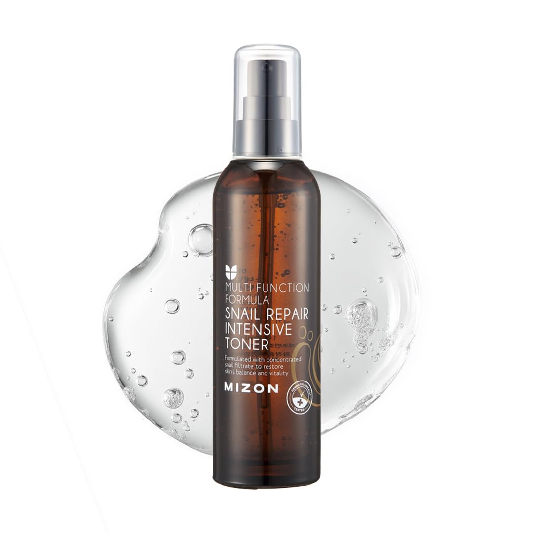 MIZON Snail Repair Intensive Toner Snail Mucin Hyaluronic Acid Adenosine Centella Asiatica Moisturizer Fine Line Treatment Safe Formula Korean Skincare (3.38 fl oz)