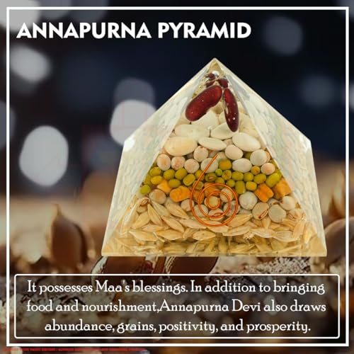 Image of Annapurna Pyramid |3-Inch| Divine Goddess Annapurna Pyramid for Abundance, Nourishment, and Prosperity | Spiritual Decor for Home and Office