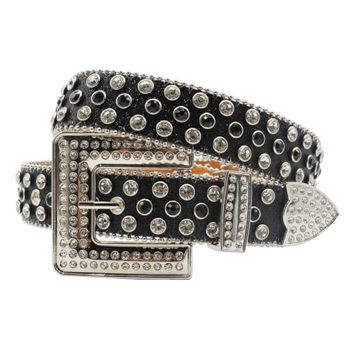 Ceinture cloutée strass style western et sangle de taille brillante