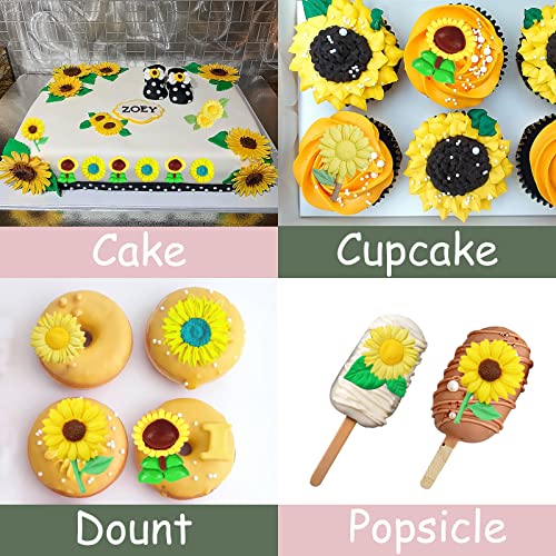 Sunflower Silicone Molds 4 Pcs, Sunflower Fondant Chocolate Mold For Cake Decorations, Cupcake Topper, Polymer Clay Flower Candy Mold For Baby Shower Birthday Party #TOP3