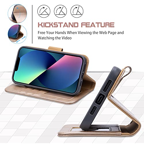 Arae US-WCS-IP13 Compatible With Iphone 13 Case With Card Holder And Wrist Strap Wallet Flip Cover thumb #5