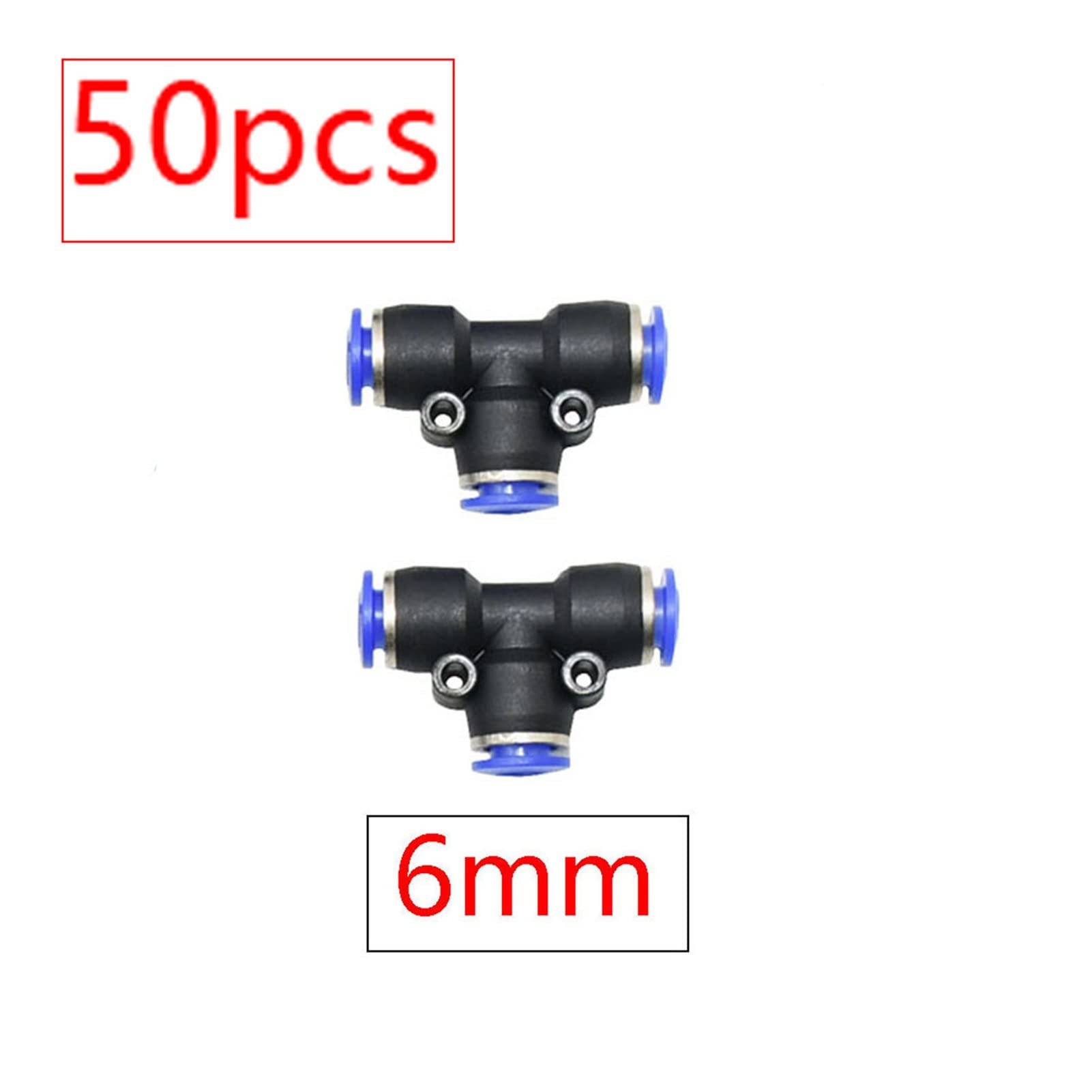 Złącze do węża ogrodowego 25/50 sztuk złączki pneumatyczne PU 1/2/3/4-kierunkowa prosta głowica łokcia trójnik złącze do 6 mm 8 mm rura rozdzielacz węża (kolor: Srebrny)