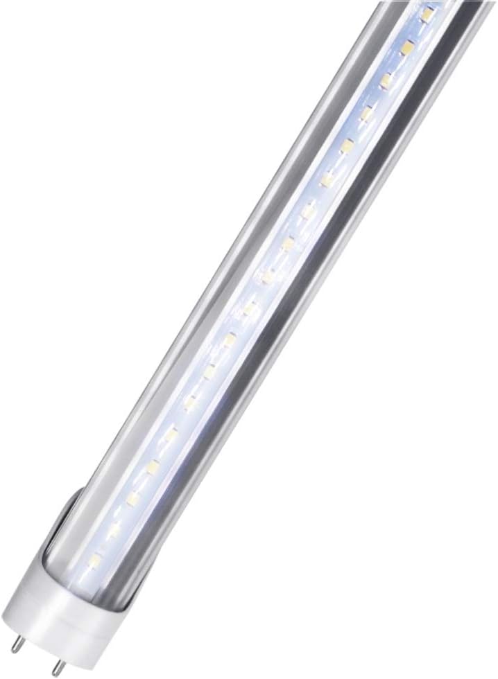 LED T8 5000K Daylight 4FT 48" Tube, 18W (40W T8 Equivalent),2200 lumens, Plug-n-Play Easy Installation, Ballast Compatible, Dual-End & Single-End Powered，Clear Cover, UL & DLC, 1 Pack